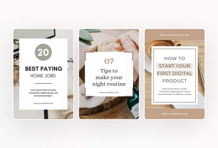 Ladystrategist 14 Modern Pinterest Templates for Bloggers and Coaches in All Industries - Editable Canva Template instagram canva templates social media templates etsy free canva templates