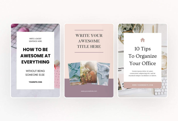 Ladystrategist 14 Modern Pinterest Templates for Bloggers and Coaches in All Industries - Editable Canva Template instagram canva templates social media templates etsy free canva templates