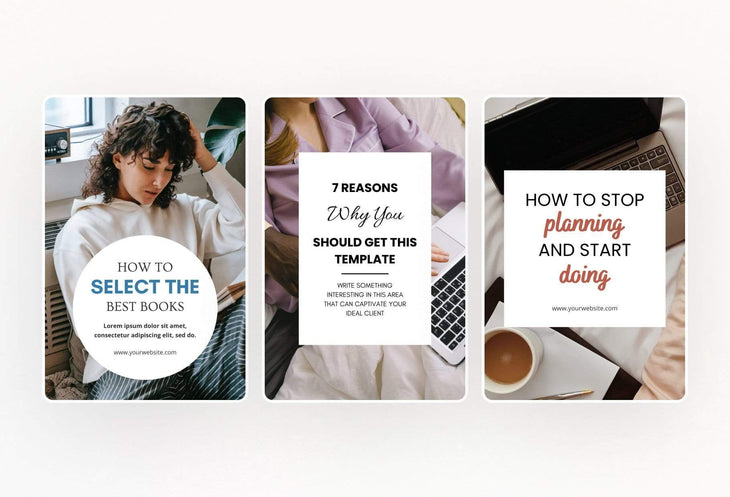 Ladystrategist 14 Modern Pinterest Templates for Bloggers and Coaches in All Industries - Editable Canva Template instagram canva templates social media templates etsy free canva templates