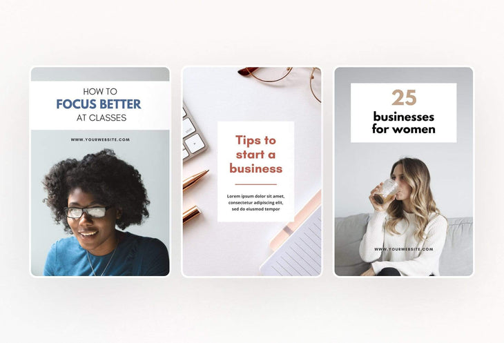 Ladystrategist 14 Modern Pinterest Templates for Bloggers and Coaches in All Industries - Editable Canva Template Pack 03 instagram canva templates social media templates etsy free canva templates