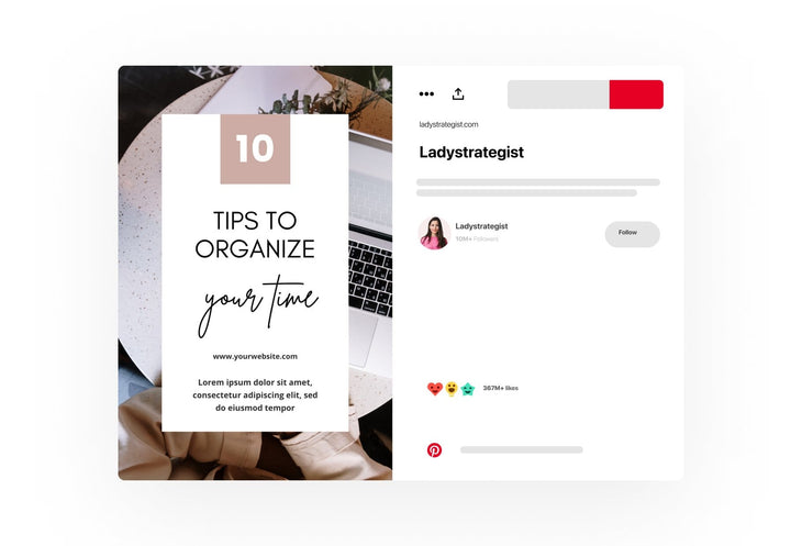 Ladystrategist 14 Modern Pinterest Templates for Bloggers and Coaches in All Industries - Editable Canva Template Pack 03 instagram canva templates social media templates etsy free canva templates