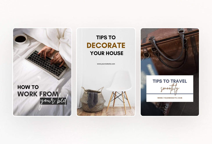 Ladystrategist 14 Modern Pinterest Templates for Bloggers and Coaches in All Industries - Editable Canva Template Pack 03 instagram canva templates social media templates etsy free canva templates