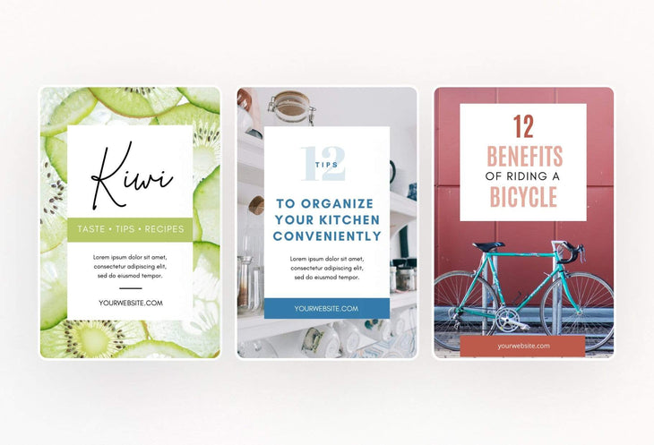 Ladystrategist 14 Modern Pinterest Templates for Bloggers and Coaches in All Industries - Editable Canva Template Pack 04 instagram canva templates social media templates etsy free canva templates