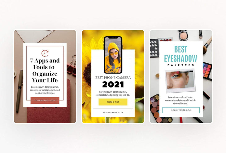 Ladystrategist 14 Modern Pinterest Templates for Bloggers and Coaches in All Industries - Editable Canva Template Pack 05 instagram canva templates social media templates etsy free canva templates