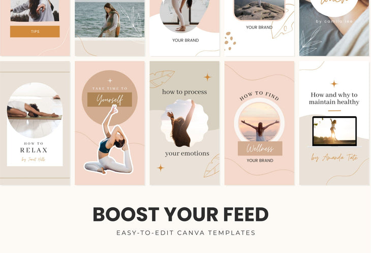 Ladystrategist 20 Bohemian Instagram Reel Covers Wellness Canva Templates instagram canva templates social media templates etsy free canva templates