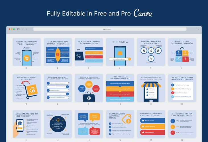 Ladystrategist 20 Ecommerce Tips and Infographics - Instagram Engagement Posts - Fully Editable Canva Templates instagram canva templates social media templates etsy free canva templates