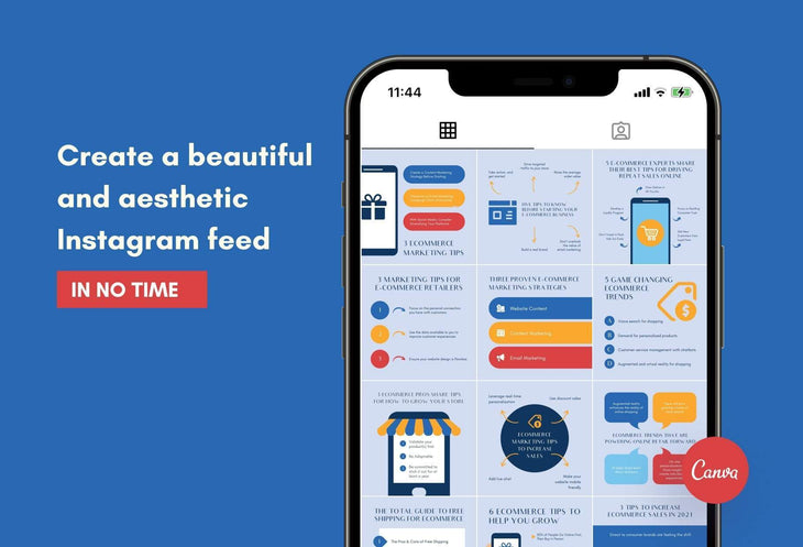 Ladystrategist 20 Ecommerce Tips and Infographics - Instagram Engagement Posts - Fully Editable Canva Templates instagram canva templates social media templates etsy free canva templates