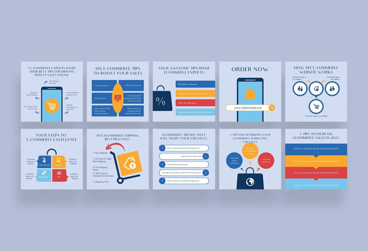 Ladystrategist 20 Ecommerce Tips and Infographics - Instagram Engagement Posts - Fully Editable Canva Templates instagram canva templates social media templates etsy free canva templates