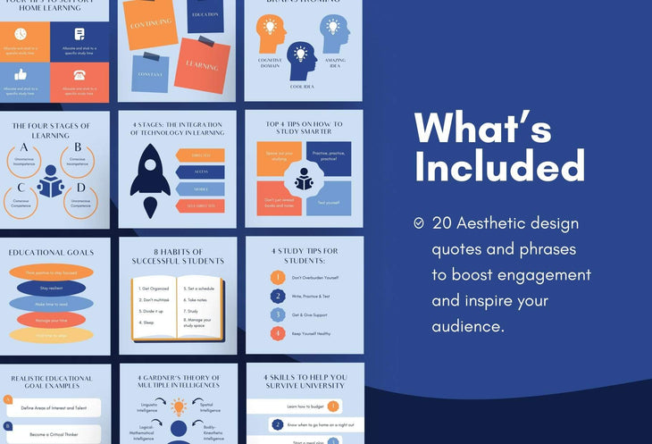 Ladystrategist 20 Education Tips and Infographics - Instagram Engagement Posts - Fully Editable Canva Templates instagram canva templates social media templates etsy free canva templates