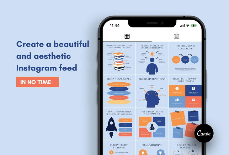 Ladystrategist 20 Education Tips and Infographics - Instagram Engagement Posts - Fully Editable Canva Templates instagram canva templates social media templates etsy free canva templates