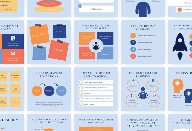Ladystrategist 20 Education Tips and Infographics - Instagram Engagement Posts - Fully Editable Canva Templates instagram canva templates social media templates etsy free canva templates