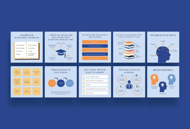 Ladystrategist 20 Education Tips and Infographics - Instagram Engagement Posts - Fully Editable Canva Templates instagram canva templates social media templates etsy free canva templates