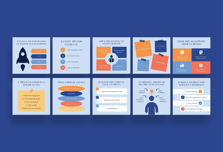 Ladystrategist 20 Education Tips and Infographics - Instagram Engagement Posts - Fully Editable Canva Templates instagram canva templates social media templates etsy free canva templates
