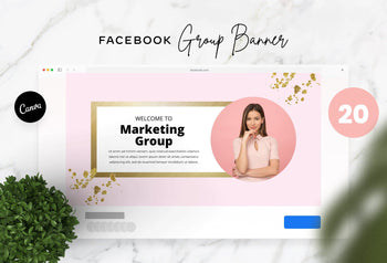 Ladystrategist 20 Facebook Group Banner Pink and Chic Canva Templates instagram canva templates social media templates etsy free canva templates