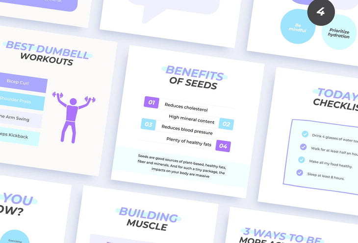Ladystrategist 20 Fitness Infographics Instagram Posts Fully Editable Canva Templates instagram canva templates social media templates etsy free canva templates
