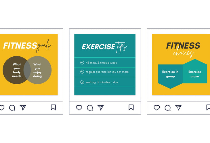 Ladystrategist 20 Fitness Infographics Instagram Posts Fully Editable Canva Templates V2 instagram canva templates social media templates etsy free canva templates