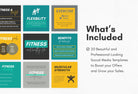 Ladystrategist 20 Fitness Infographics Instagram Posts Fully Editable Canva Templates V2 instagram canva templates social media templates etsy free canva templates