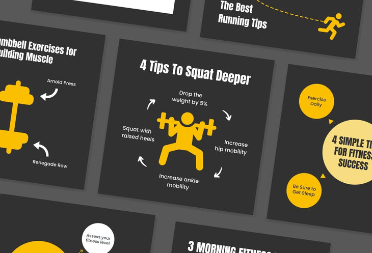 Ladystrategist 20 Fitness Tips and Infographics - Instagram Engagement Posts - Fully Editable Canva Templates instagram canva templates social media templates etsy free canva templates