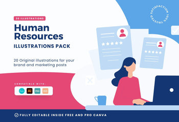 Ladystrategist 20 Human Resources Illustrations - Fully Editable in Canva instagram canva templates social media templates etsy free canva templates