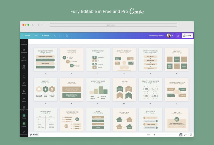 Ladystrategist 20 Interior Design Infographics Instagram Engagement Posts Fully Editable Canva Templates instagram canva templates social media templates etsy free canva templates