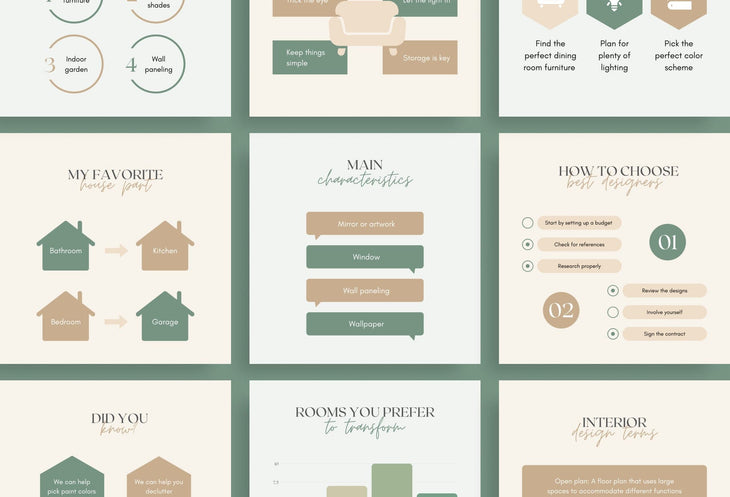Ladystrategist 20 Interior Design Infographics Instagram Engagement Posts Fully Editable Canva Templates instagram canva templates social media templates etsy free canva templates