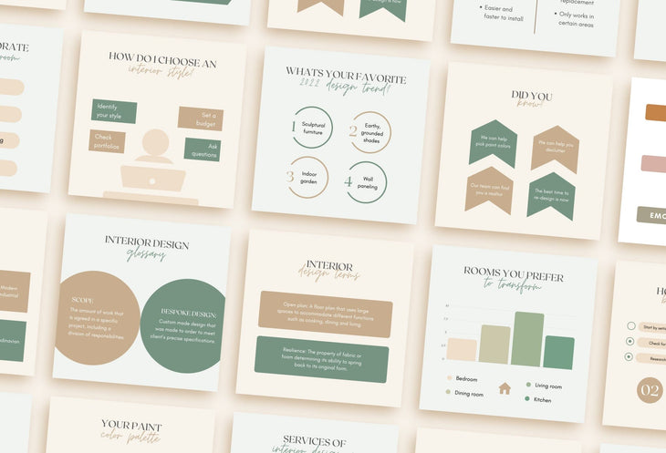 Ladystrategist 20 Interior Design Infographics Instagram Engagement Posts Fully Editable Canva Templates instagram canva templates social media templates etsy free canva templates