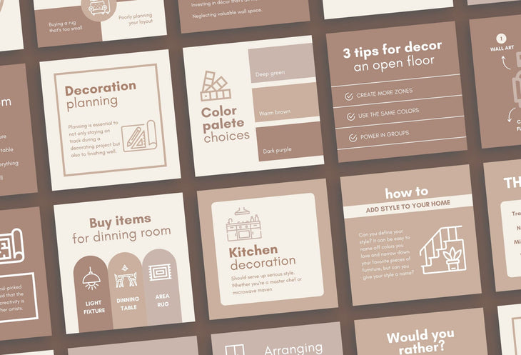 Ladystrategist 20 Interior Design Infographics Instagram Engagement Posts Fully Editable Canva Templates V2 instagram canva templates social media templates etsy free canva templates