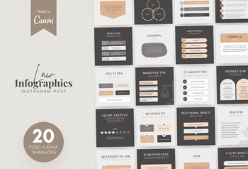 Ladystrategist 20 Law Infographics Instagram Engagement Posts Fully Editable Canva Templates instagram canva templates social media templates etsy free canva templates