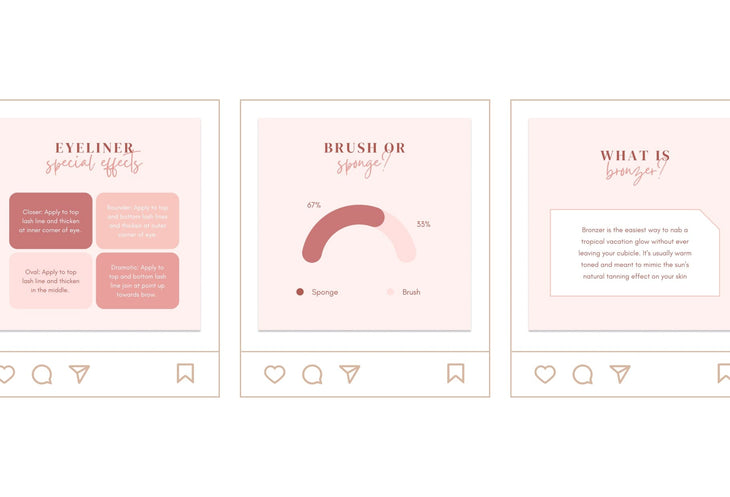 Ladystrategist 20 Makeup Infographics Instagram Posts Fully Editable Canva Templates instagram canva templates social media templates etsy free canva templates