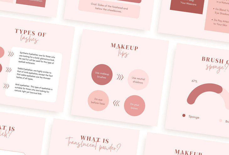 Ladystrategist 20 Makeup Infographics Instagram Posts Fully Editable Canva Templates instagram canva templates social media templates etsy free canva templates