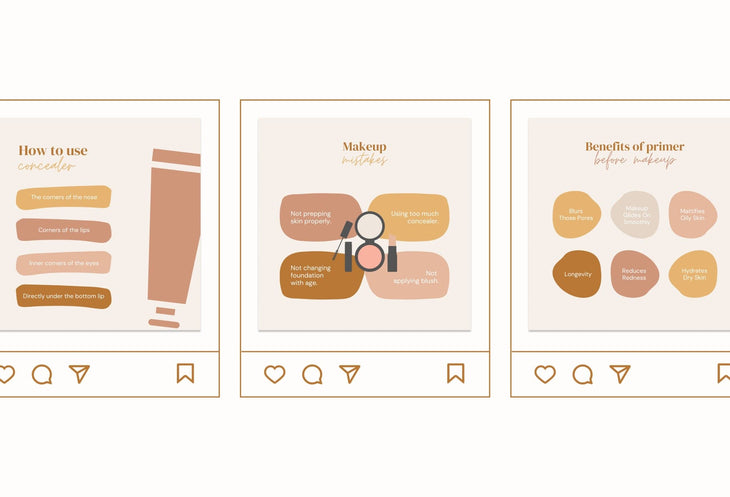 Ladystrategist 20 Makeup Infographics Instagram Posts Fully Editable Canva Templates V2 instagram canva templates social media templates etsy free canva templates