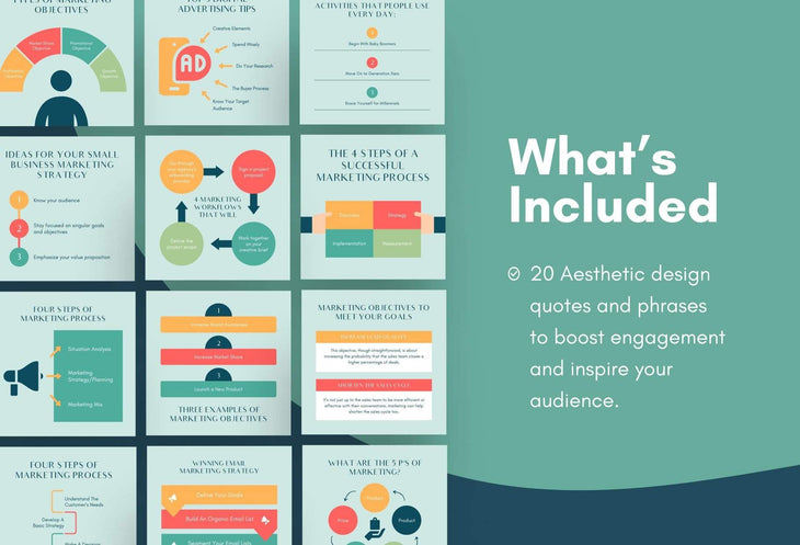 Ladystrategist 20 Marketing Tips and Infographics - Instagram Engagement Posts - Fully Editable Canva Templates instagram canva templates social media templates etsy free canva templates