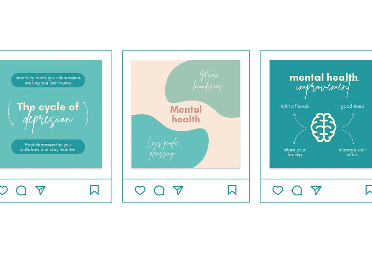 Ladystrategist 20 Mental Health Infographics Instagram Posts Fully Editable Canva Templates instagram canva templates social media templates etsy free canva templates