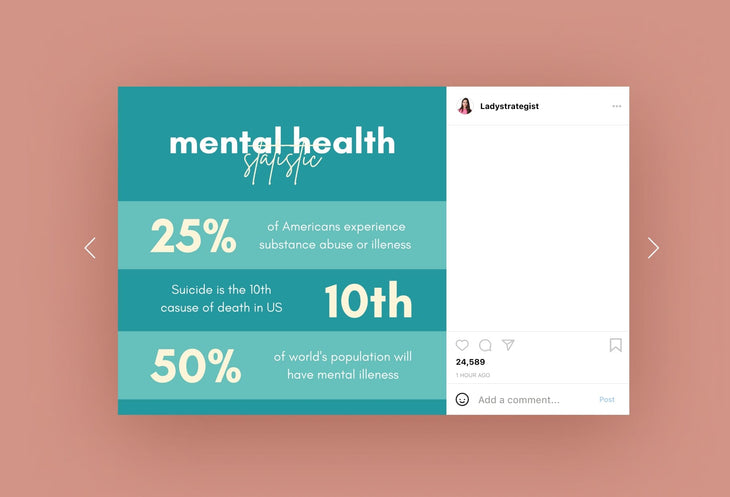 Ladystrategist 20 Mental Health Infographics Instagram Posts Fully Editable Canva Templates instagram canva templates social media templates etsy free canva templates