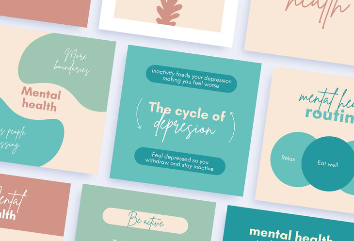 Ladystrategist 20 Mental Health Infographics Instagram Posts Fully Editable Canva Templates instagram canva templates social media templates etsy free canva templates