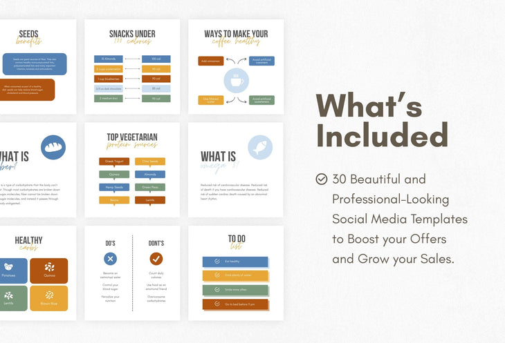 Ladystrategist 20 Nutrition Infographics Instagram Posts Fully Editable Canva Templates instagram canva templates social media templates etsy free canva templates
