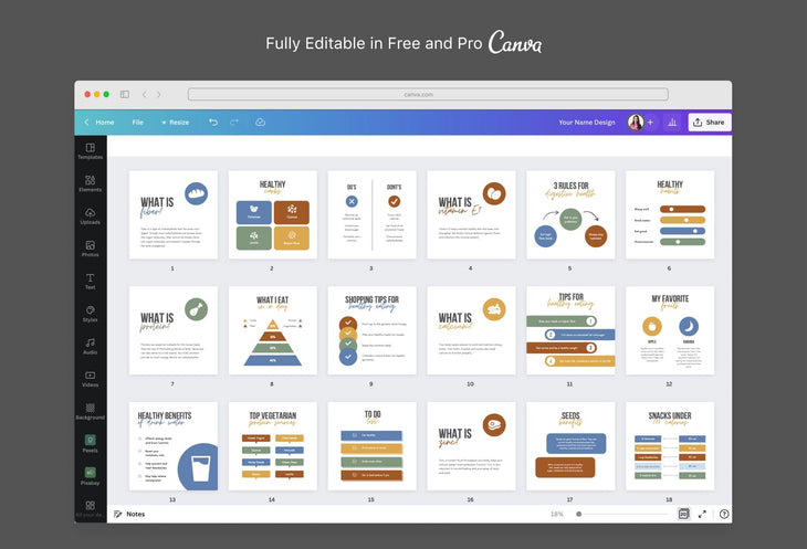 Ladystrategist 20 Nutrition Infographics Instagram Posts Fully Editable Canva Templates instagram canva templates social media templates etsy free canva templates