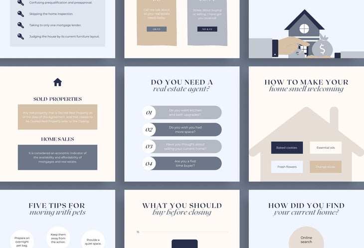 Ladystrategist 20 Real Estate Infographics Instagram Engagement Posts Fully Editable Canva Templates instagram canva templates social media templates etsy free canva templates
