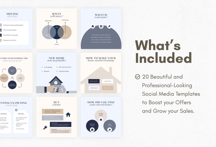Ladystrategist 20 Real Estate Infographics Instagram Engagement Posts Fully Editable Canva Templates instagram canva templates social media templates etsy free canva templates
