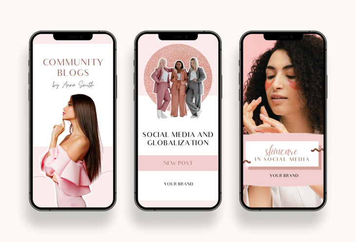 Ladystrategist 20 Rose Gold Instagram Reel Covers Canva Templates instagram canva templates social media templates etsy free canva templates