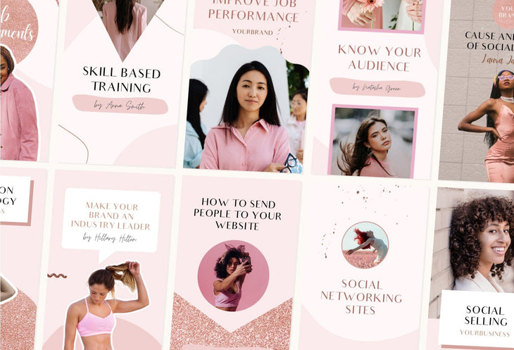 Ladystrategist 20 Rose Gold Instagram Reel Covers Canva Templates instagram canva templates social media templates etsy free canva templates