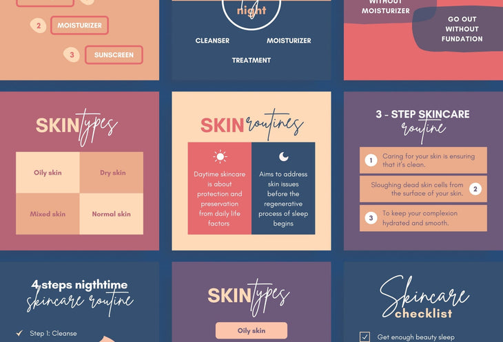 Ladystrategist 20 Skin Care Infographics Instagram Posts Fully Editable Canva Templates V2 instagram canva templates social media templates etsy free canva templates