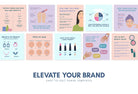 Ladystrategist 20 Skin Care Infographics Instagram Posts Fully Editable Canva Templates V3 instagram canva templates social media templates etsy free canva templates