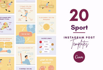 Ladystrategist 20 Sport Infographics Instagram Posts Fully Editable Canva Templates instagram canva templates social media templates etsy free canva templates