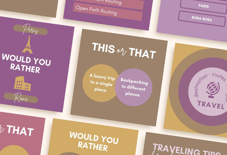 Ladystrategist 20 Travel Infographics Instagram Engagement Posts Fully Editable Canva Templates V2 instagram canva templates social media templates etsy free canva templates