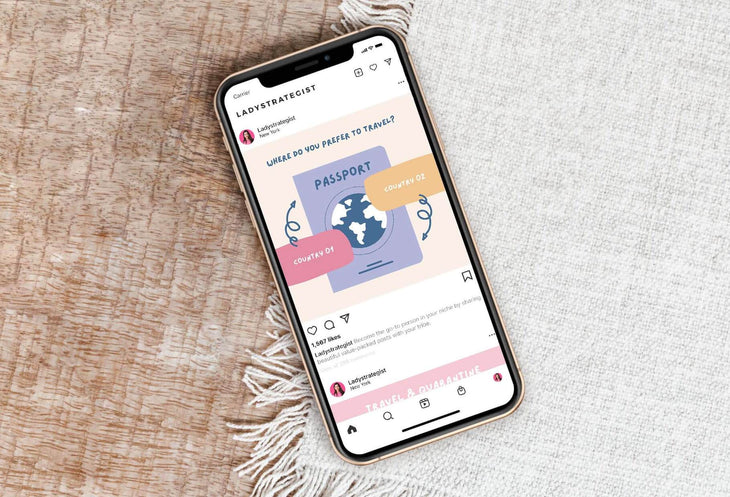 Ladystrategist 20 Travel Lists Instagram Posts - Fully Editable Canva Templates instagram canva templates social media templates etsy free canva templates