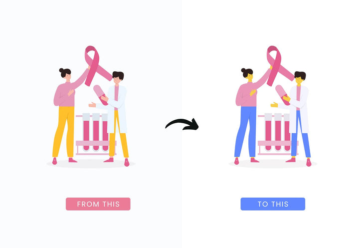 Ladystrategist 20 Unique Breast Cancer Awareness Illustrations Fully Editable in Canva instagram canva templates social media templates etsy free canva templates