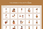 Ladystrategist 20 Unique Cute Bohemian Illustrations Fully Editable in Canva instagram canva templates social media templates etsy free canva templates