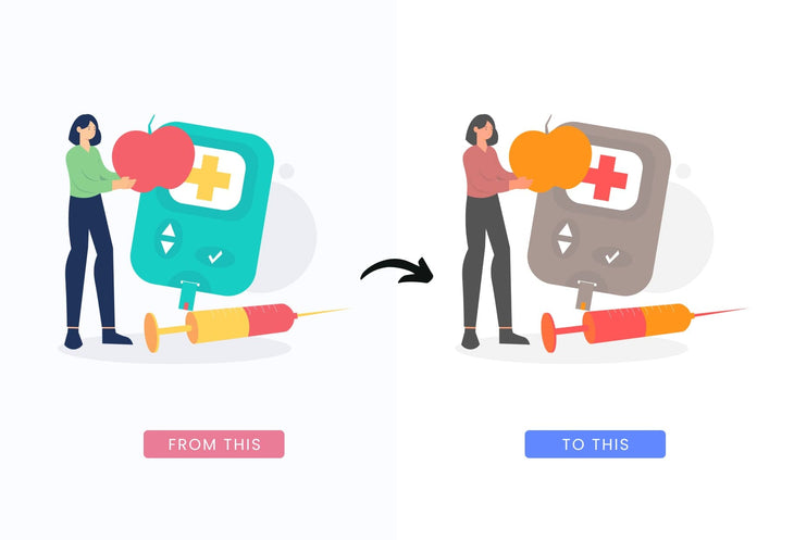 Ladystrategist 20 Unique Diabetes Scenes Illustrations Fully Editable in Canva instagram canva templates social media templates etsy free canva templates