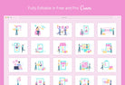 Ladystrategist 20 Unique E-Commerce Illustrations Fully Editable in Canva instagram canva templates social media templates etsy free canva templates